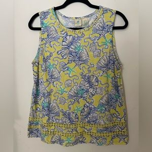 Caribbean Joe Blue and Yellow Tank With Coastal Design